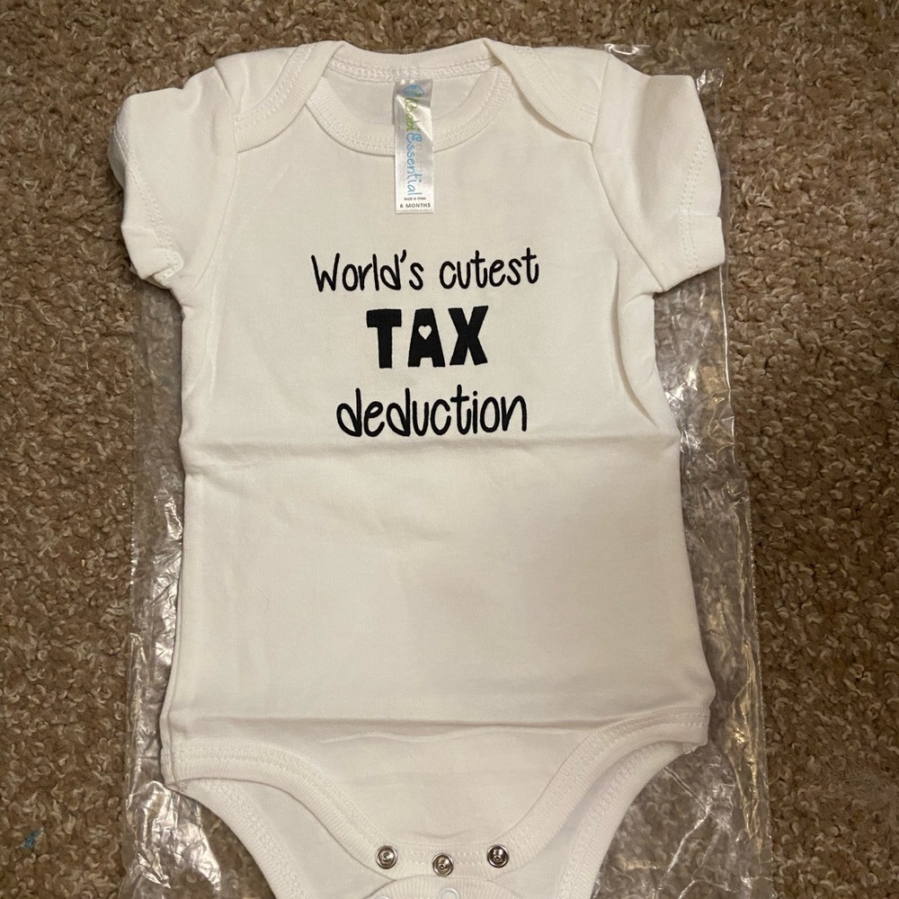 Baby essentials worlds cutest tax deduction bodysuit